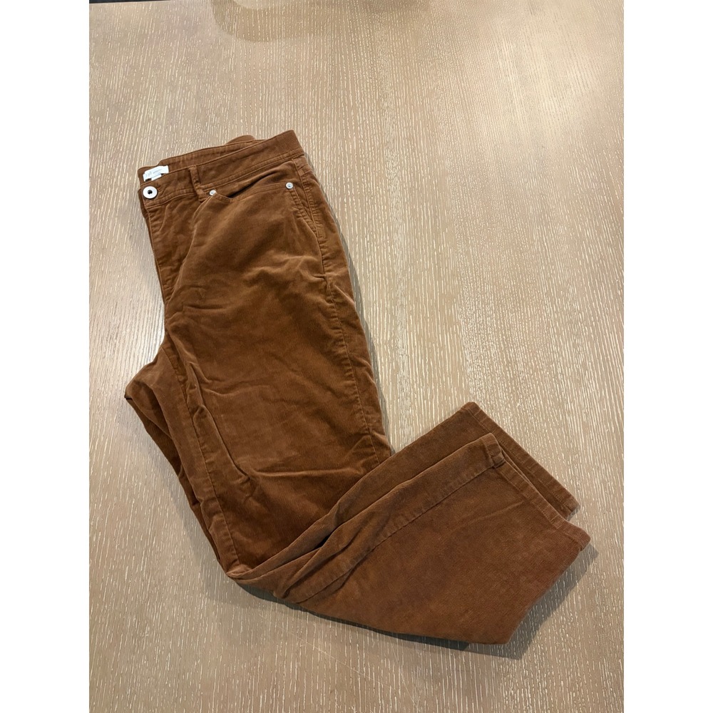 J.Jill Women's 16P Brown Corduroy Straight Leg Pants High Rise Petite EUC